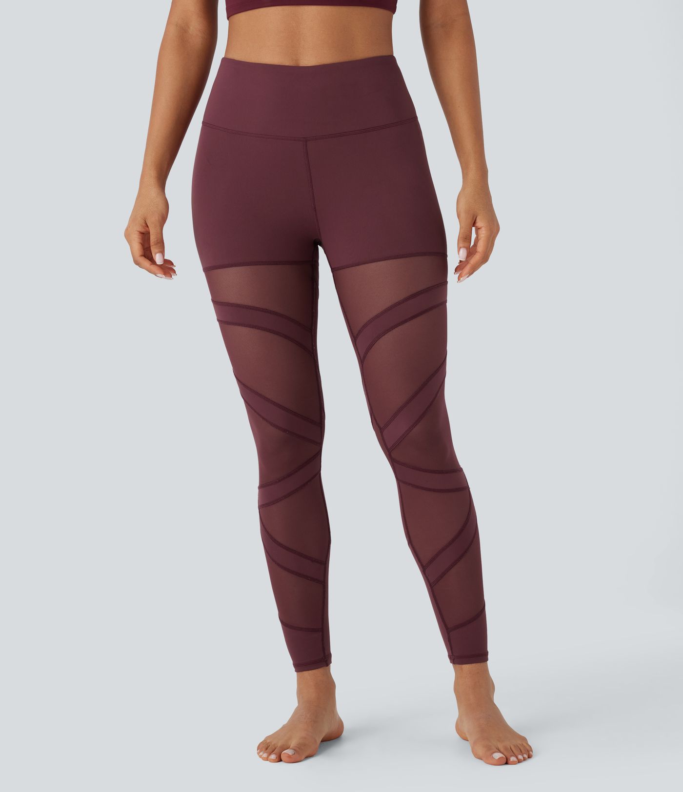 DayStretch - 7/8-Yoga-Leggings mit hohem Bund, Seitentasche und Kontrast-Mesh