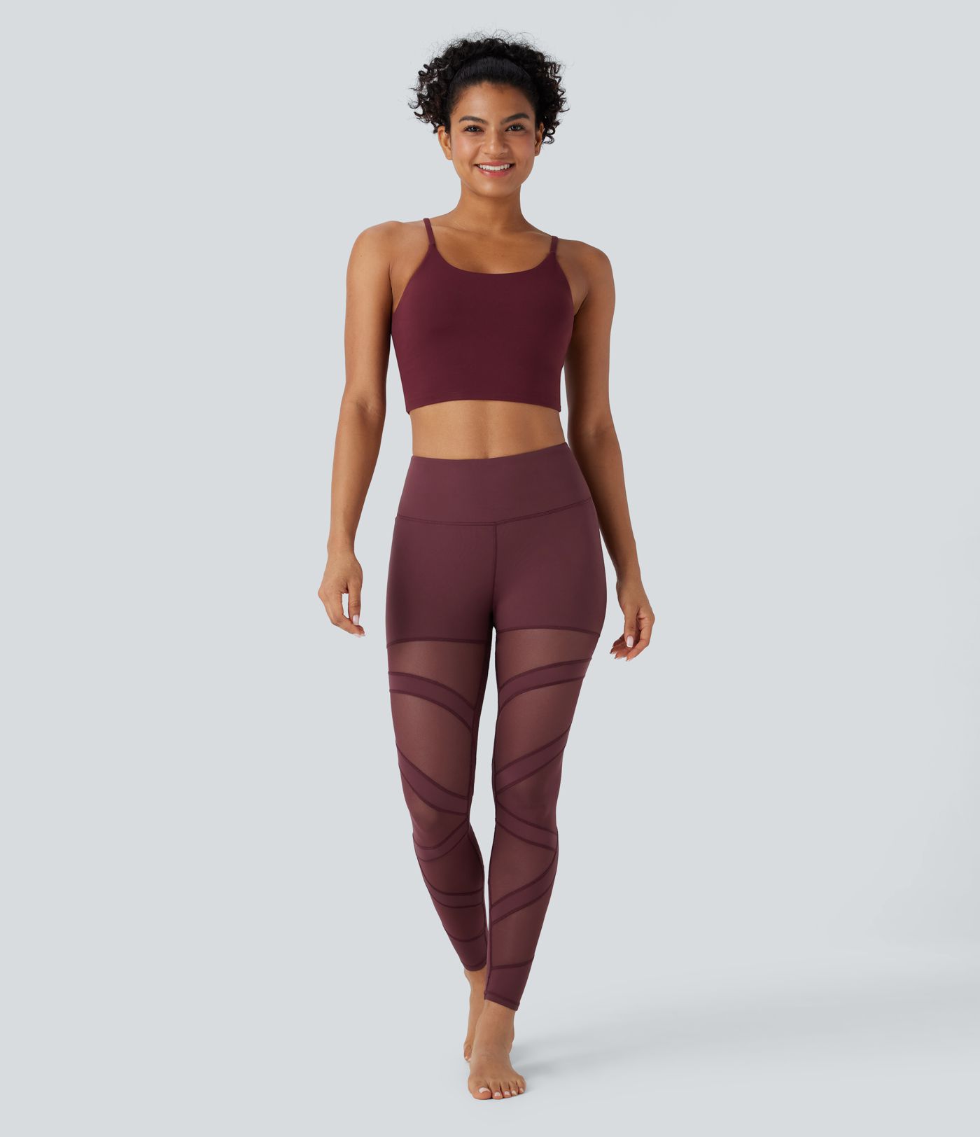 DayStretch - 7/8-Yoga-Leggings mit hohem Bund, Seitentasche und Kontrast-Mesh