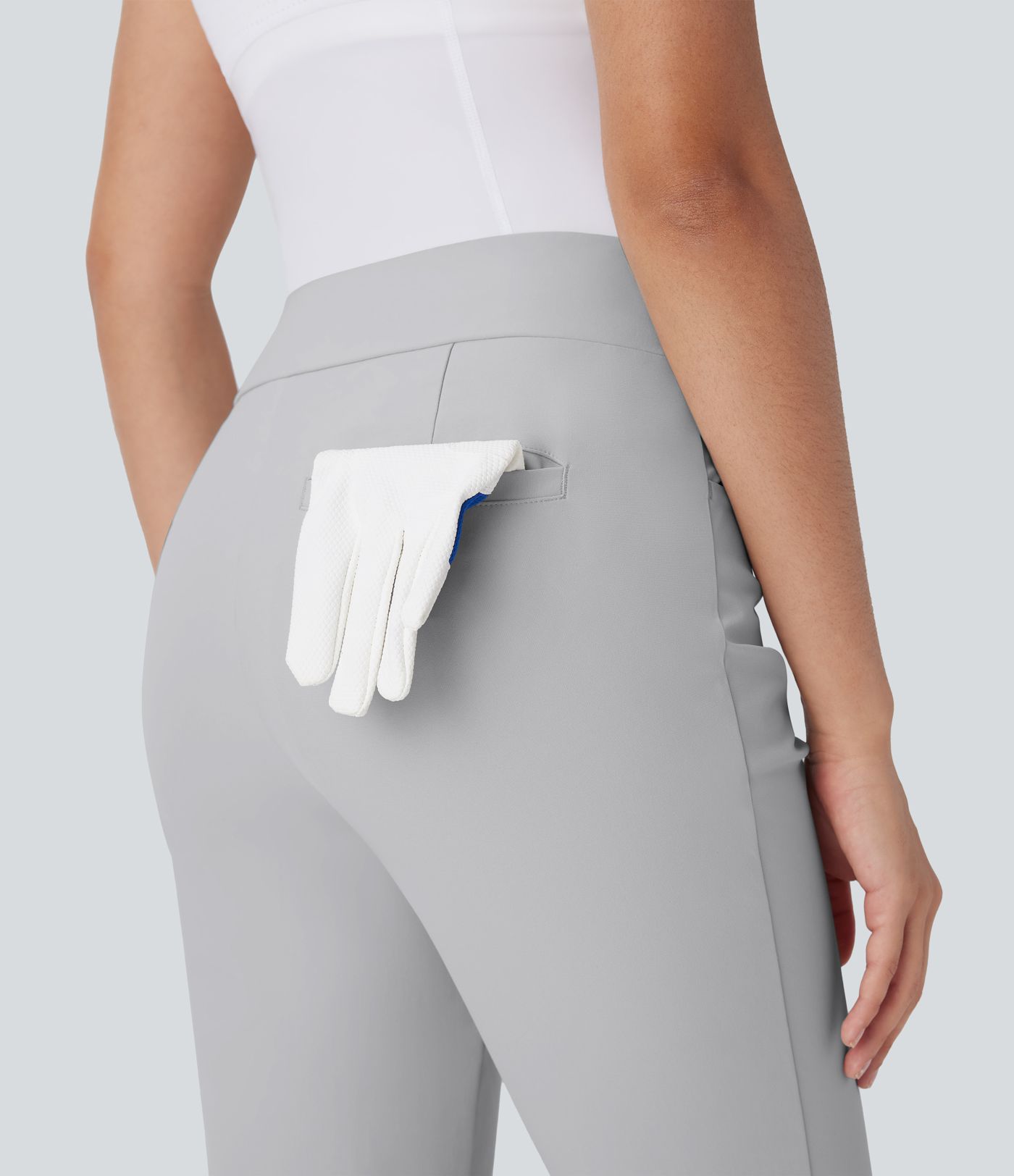 Mid Rise Multiple Pockets Split Tapered Quick Dry Golf Trousers-Golf Tee Pocket-UPF40+