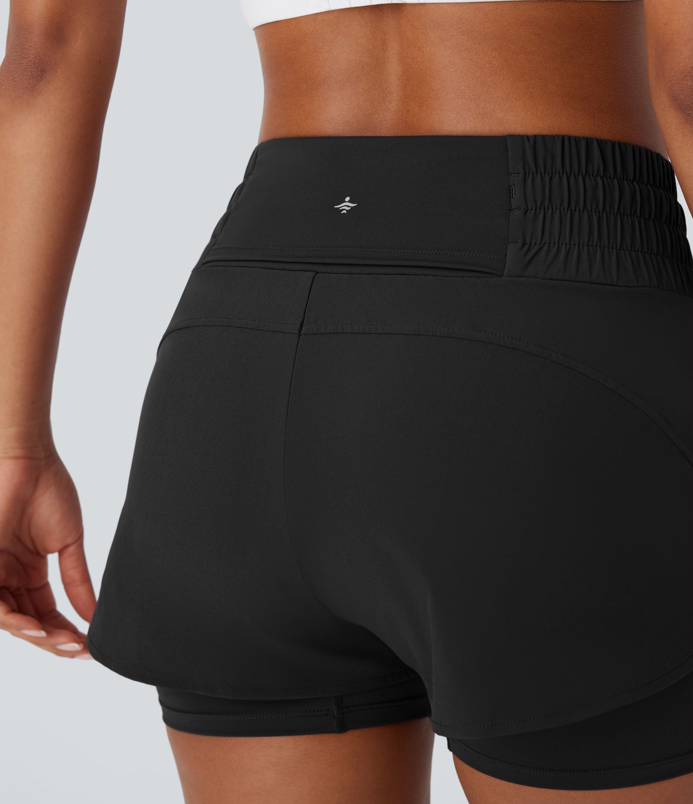 Pantalón corto Breezeful™ correr tiro medio cordón múltiple bolsillo 2 en 1 dobladillo curvo secado rápido