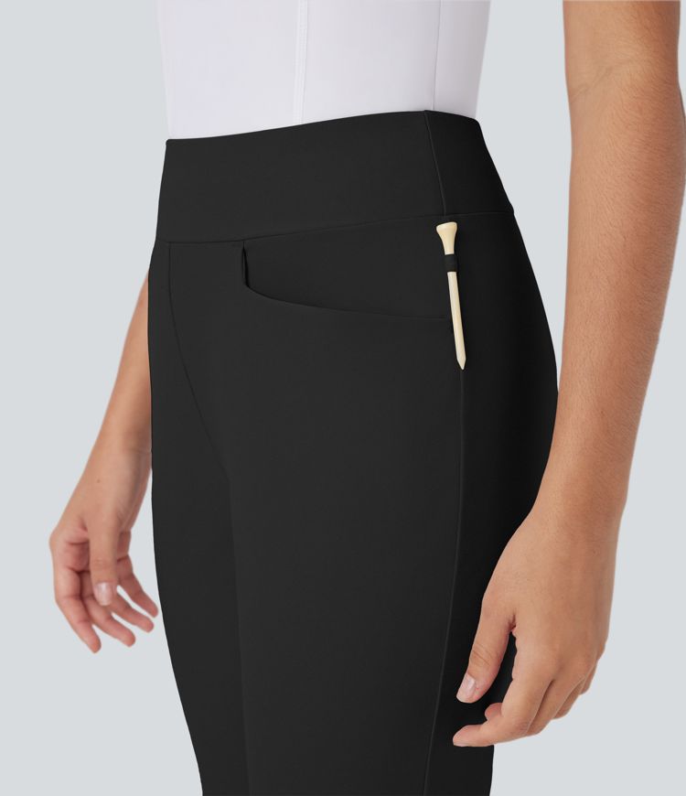 Mid Rise Pockets Tapered Quick Dry Golf Pants-Golf Tee Pocket-UPF40+