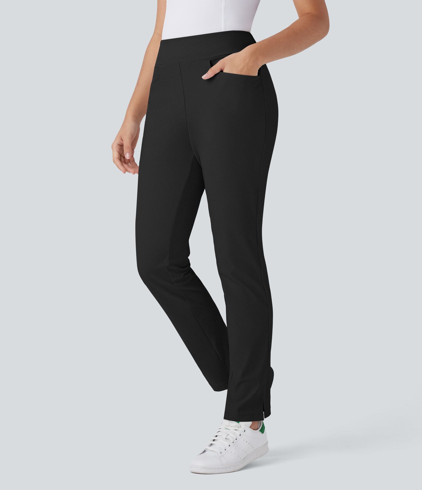 Mid Rise Pockets Tapered Quick Dry Golf Pants-Golf Tee Pocket-UPF40+