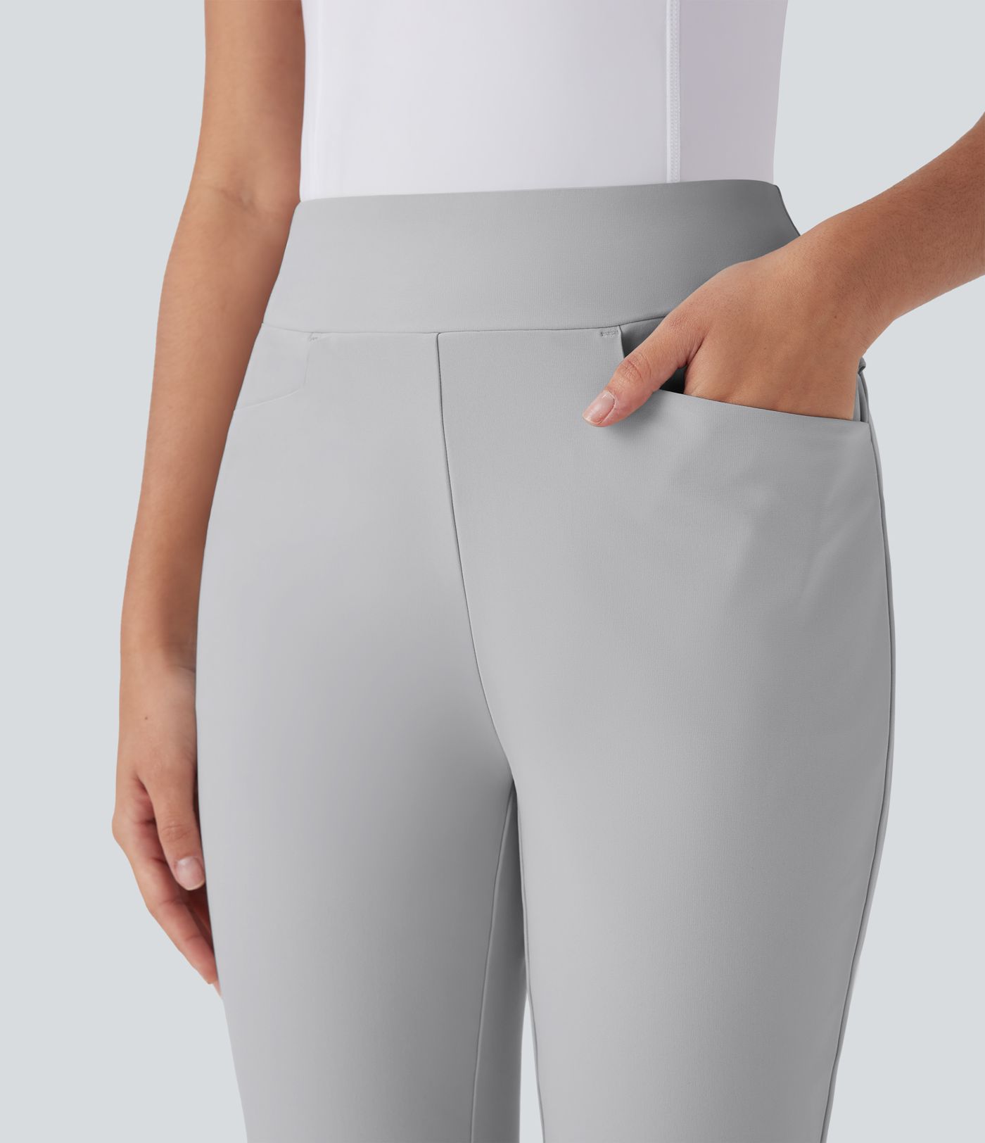 Mid Rise Multiple Pockets Split Tapered Quick Dry Golf Trousers-Golf Tee Pocket-UPF40+