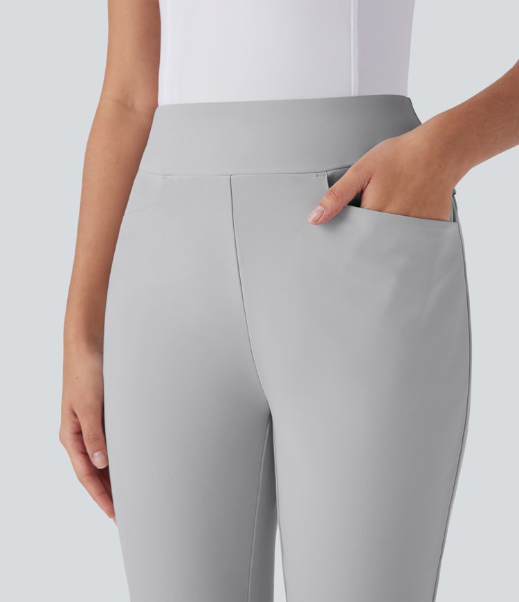 Mid Rise Multiple Pockets Split Tapered Quick Dry Golf Trousers-Golf Tee Pocket-UPF40+