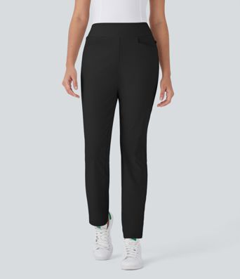 Mid Rise Pockets Tapered Quick Dry Golf Pants-Golf Tee Pocket-UPF40+