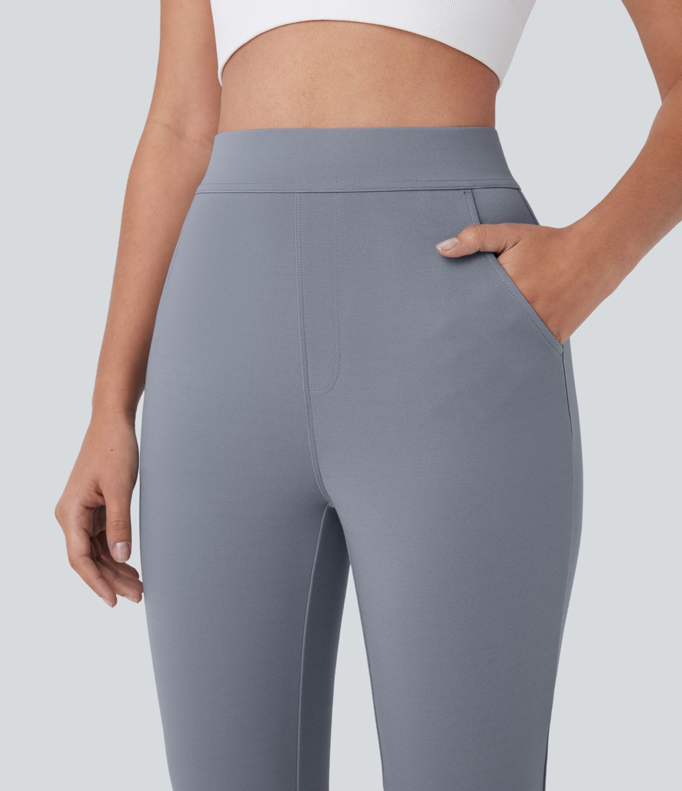 SculptKnit High Waisted Pocket Skinny Casual Pedal Pusher Pants