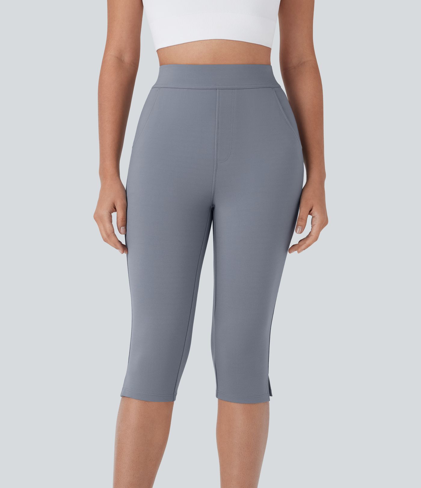 SculptKnit High Waisted Pocket Skinny Casual Pedal Pusher Pants