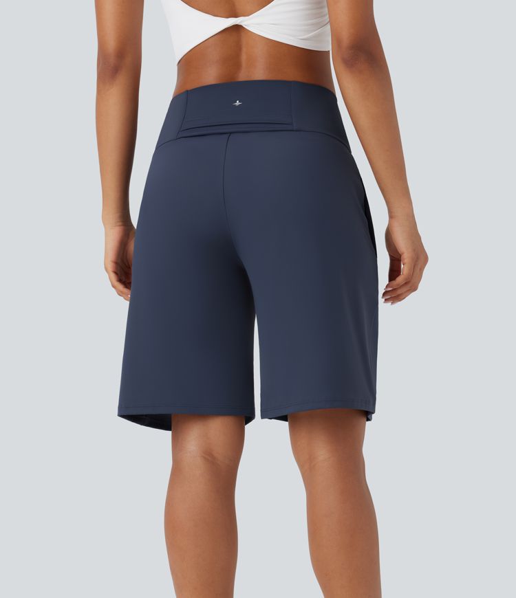 Softlyzero™ Airy High Waisted Multiple Pockets Cool Touch Yoga Bermuda Shorts