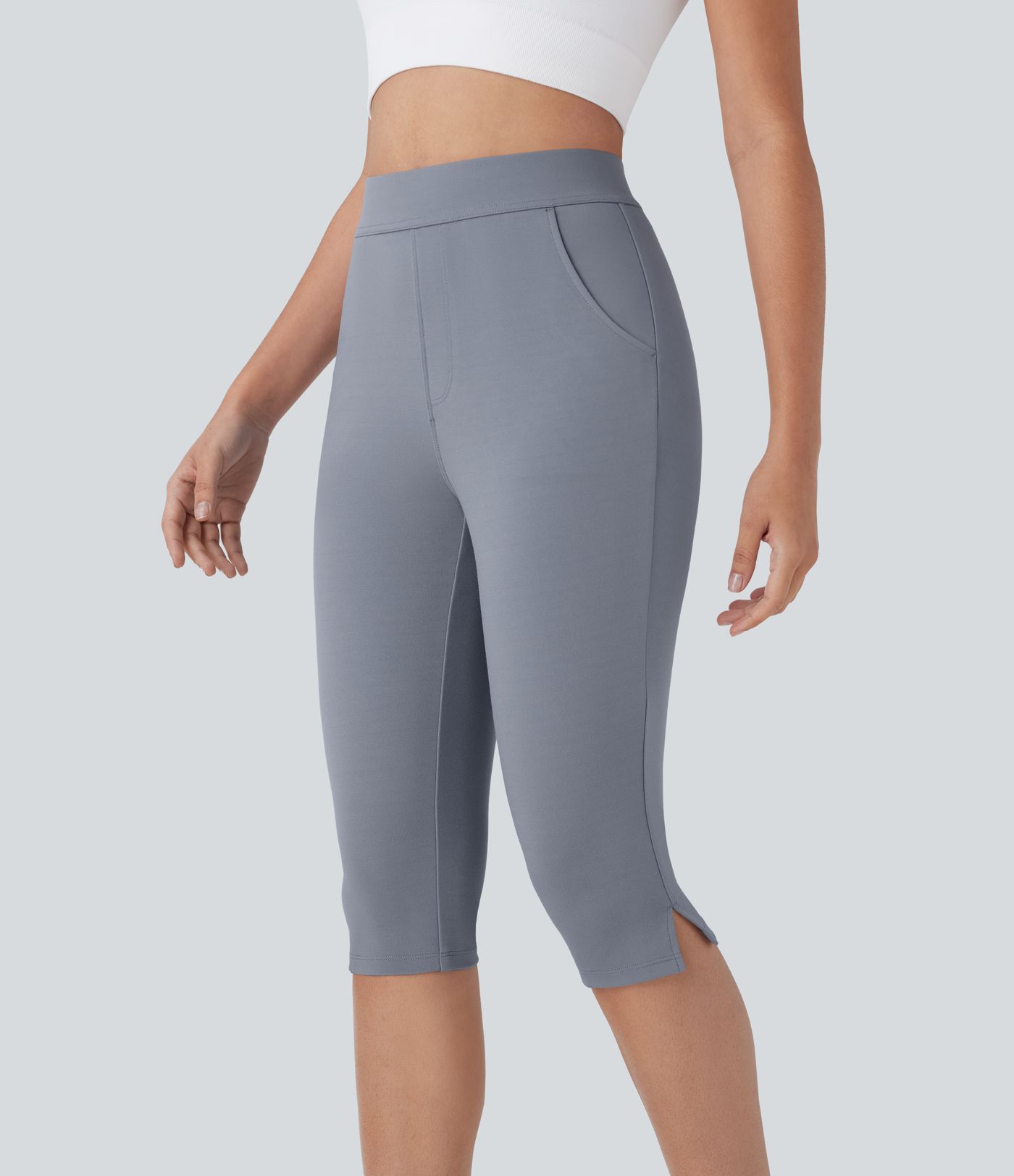 SculptKnit High Waisted Pocket Skinny Casual Pedal Pusher Pants