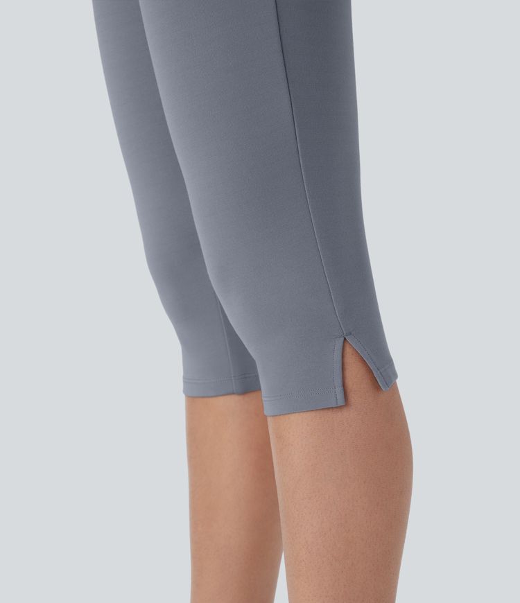 SculptKnit High Waisted Pocket Skinny Casual Pedal Pusher Pants