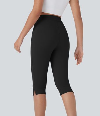 High Waisted Pocket Skinny Casual Pedal Pusher Pants