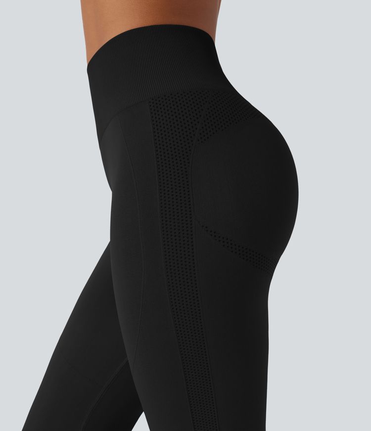 Seamless Flow High Waisted Tummy Control Butt Lifting Flare Yoga Leggings