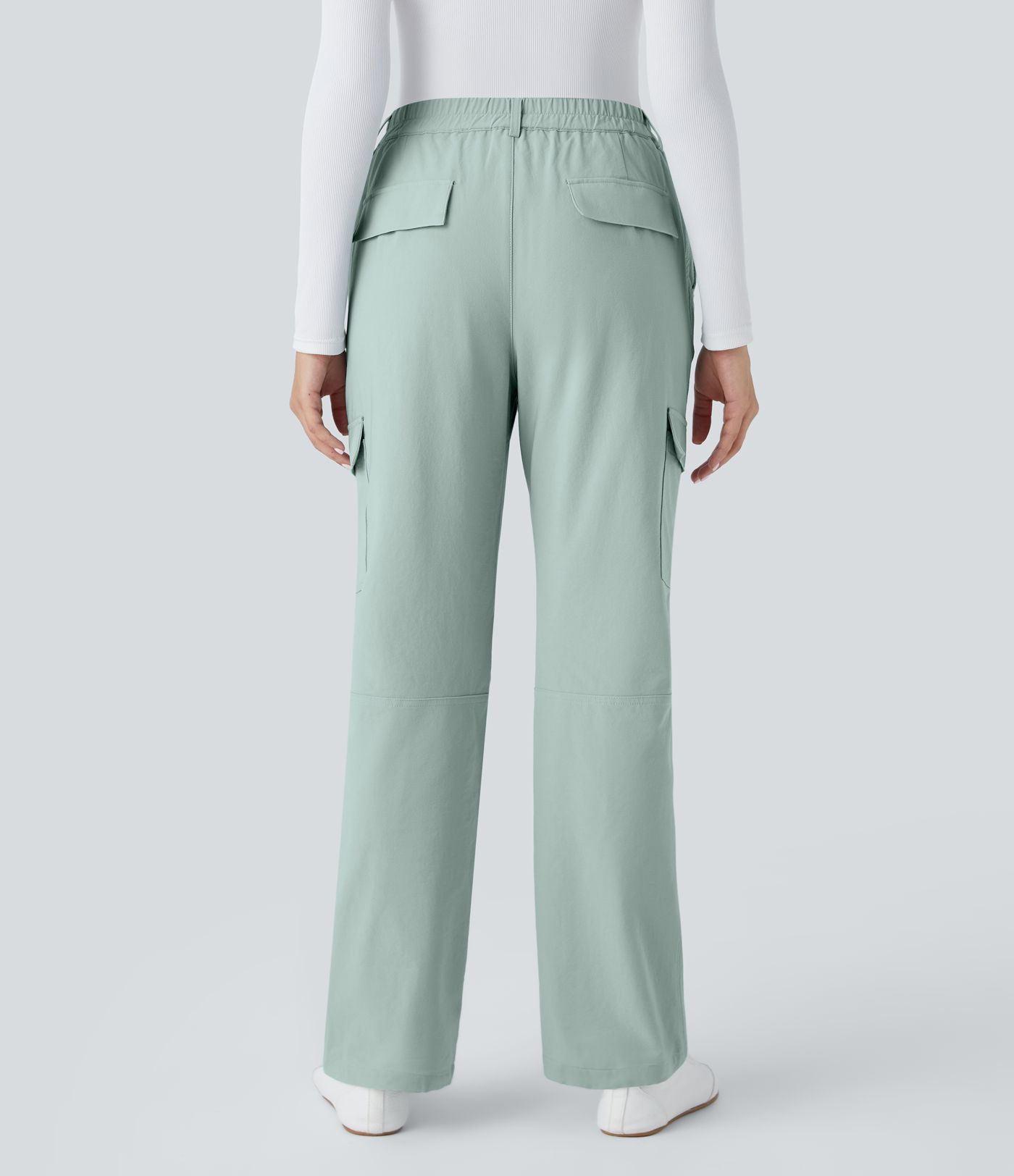 Halara Flex™ Mid Rise Elastic Waistband  Pockets Work Cargo Trousers