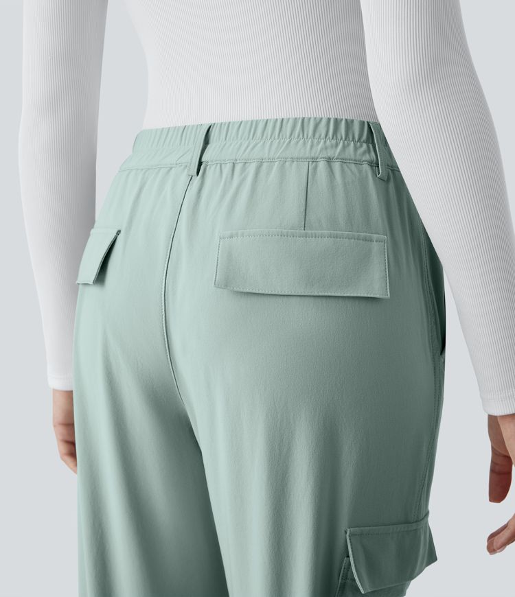 Halara Flex™ Mid Rise Elastic Waistband  Pockets Work Cargo Trousers