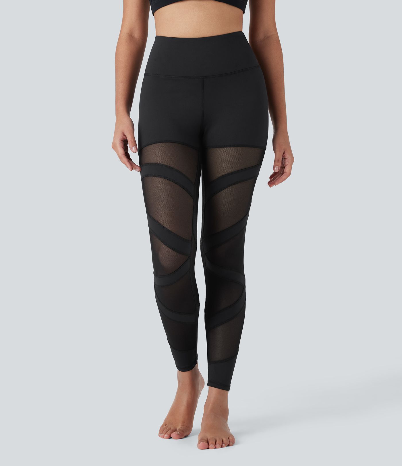 DayStretch High Waisted Contrast Mesh 7/8 Yoga Leggings with Pocket