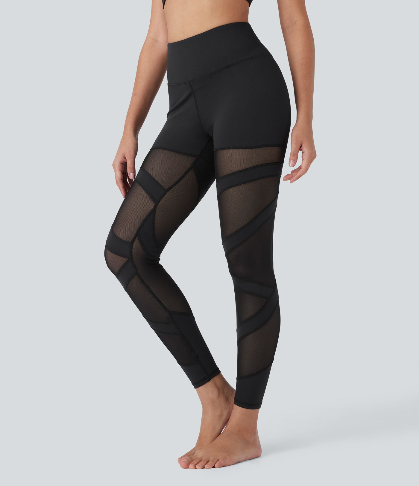 DayStretch High Waisted Contrast Mesh 7/8 Yoga Leggings with Pocket