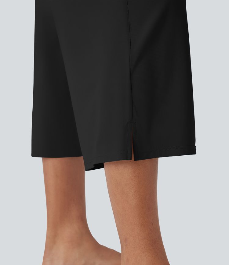 Pantalon Capri de Yoga à Taille Haute avec Poches, Toucher Frais et Protection UV UPF50+