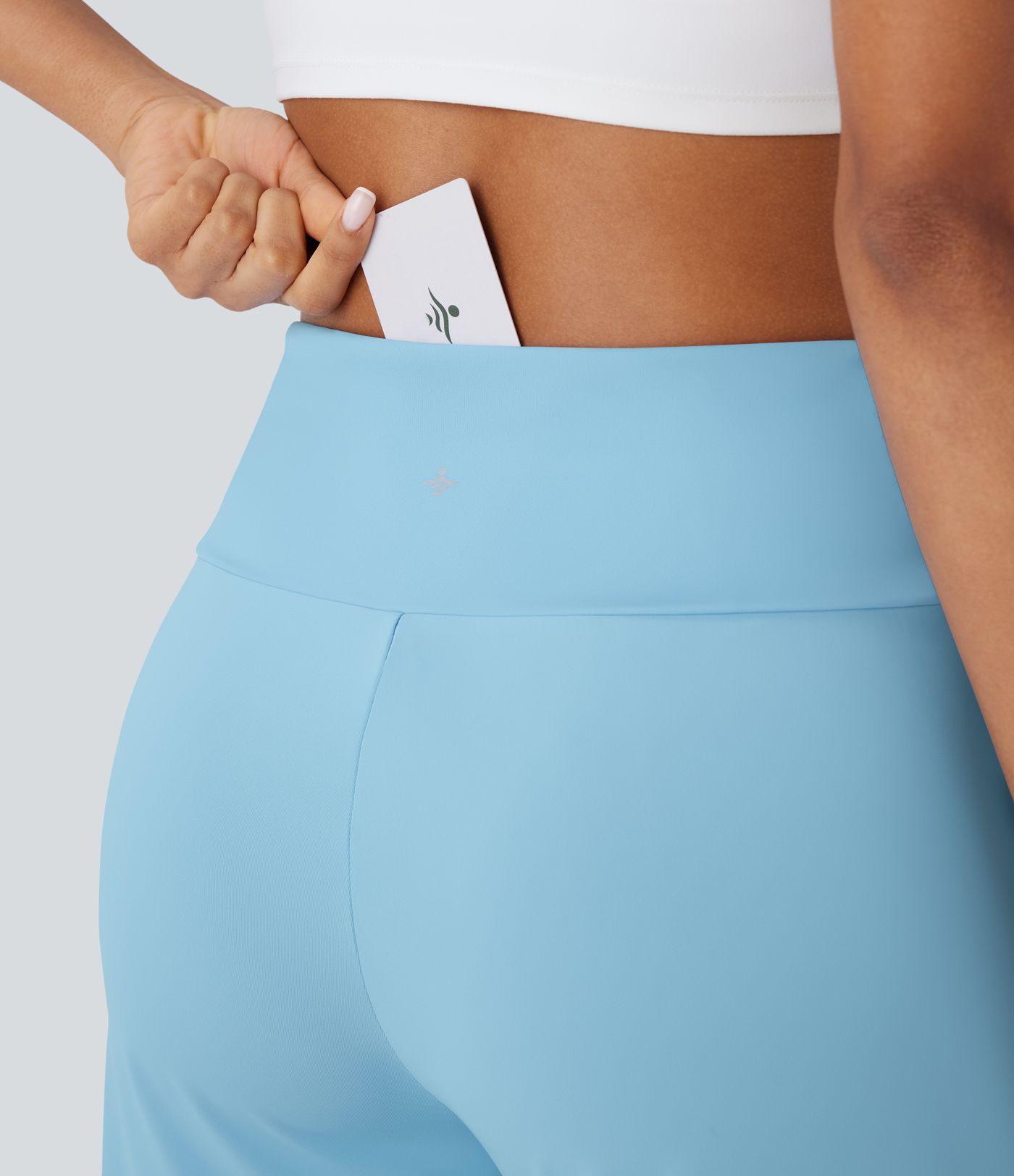 Pantalon corsaire de yoga croisé taille haute multiples poches avec fentes toucher frais - UPF50+