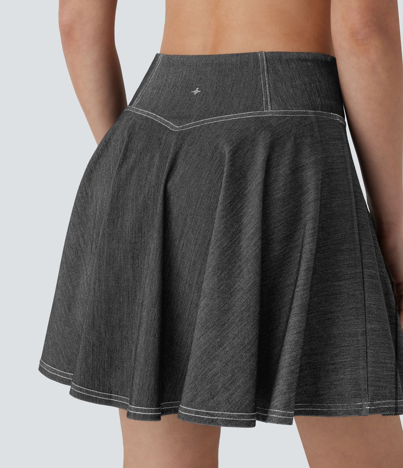 Halara Flex™ High Waisted 2-in-1 Cool Touch Washed Stretchy Knit Denim Mini Tennis Skirt with Pockets