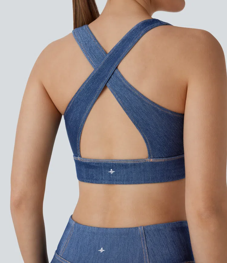 Halara Flex™ Cool Touch Washed Denim Tennis Tank Top