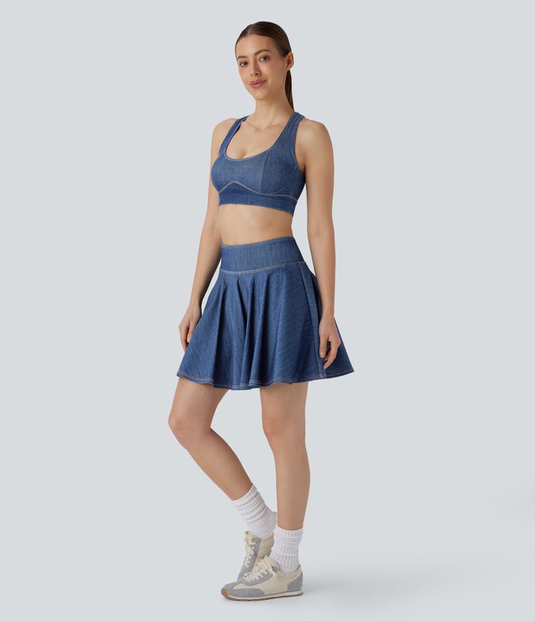 Halara Flex™ Cool Touch Washed Denim Tennis Tank Top