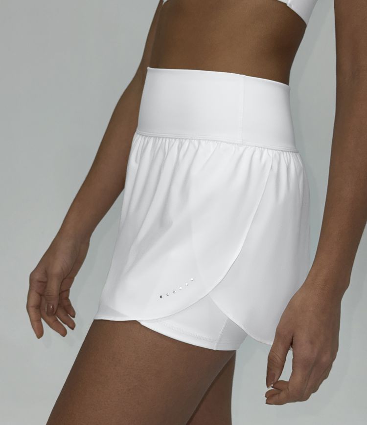 Pantalones cortos running Softlyzero™ de tiro alto con puntos reflectantes, dobladillo cruzado, bolsillos laterales y de secado rápido 7.5cm