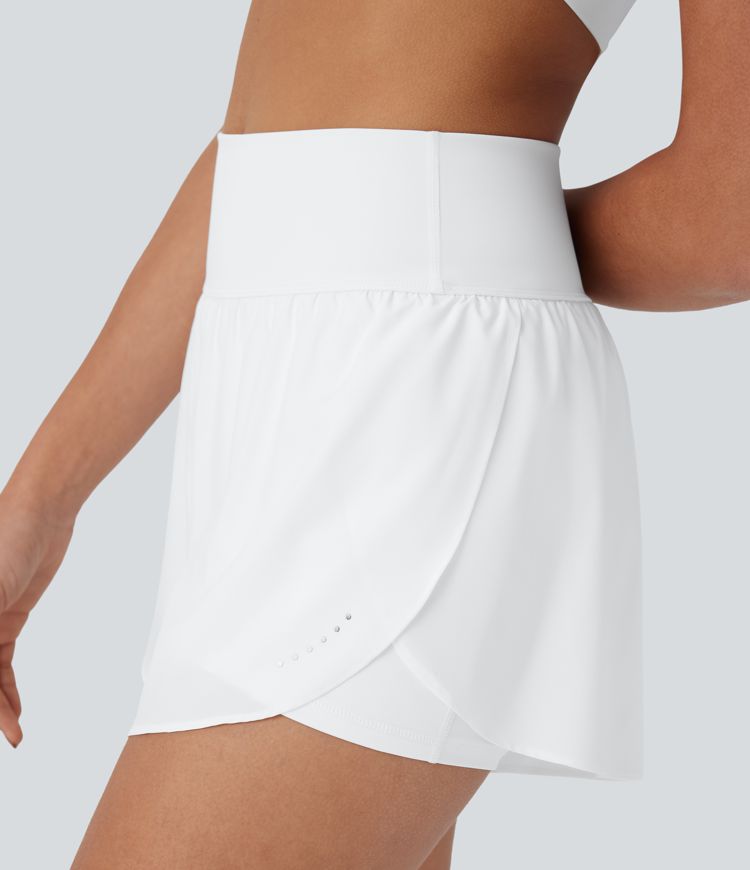 Pantalones cortos running Softlyzero™ de tiro alto con puntos reflectantes, dobladillo cruzado, bolsillos laterales y de secado rápido 7.5cm