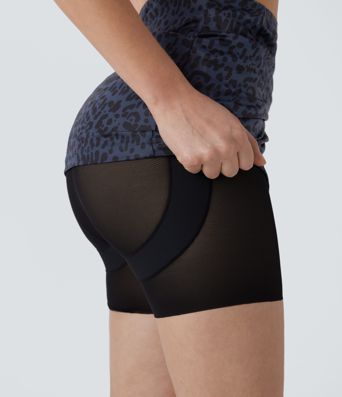 Lässiger Shapewear-Midirock mit hohem Bund, Bauchkontrolle und Leopardenmuster - Po-Lifting