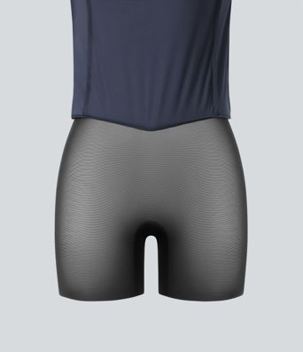 Lässiger Shapewear-Midirock mit hohem Bund, Bauchkontrolle und Leopardenmuster - Po-Lifting