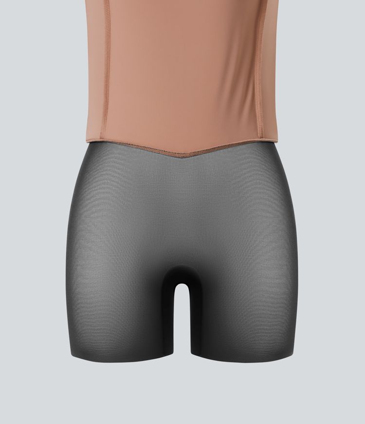 High Waisted Tummy Control Butt Lifting Midi Leopard Print Casual Shapewear Skirt