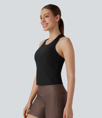 Ribbed Racerback Yoga Tank Top