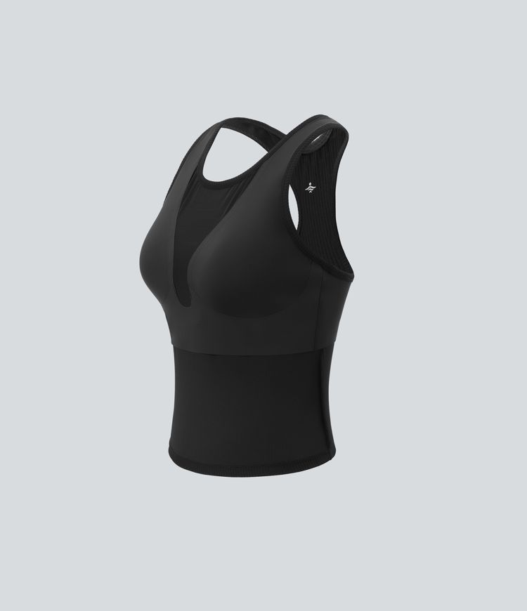 Ribbed Racerback Yoga Tank Top