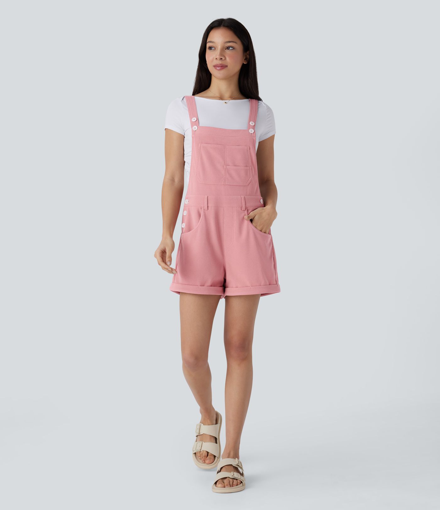 Mono dobladillo enrollado múltiple bolsillo correa ajustable