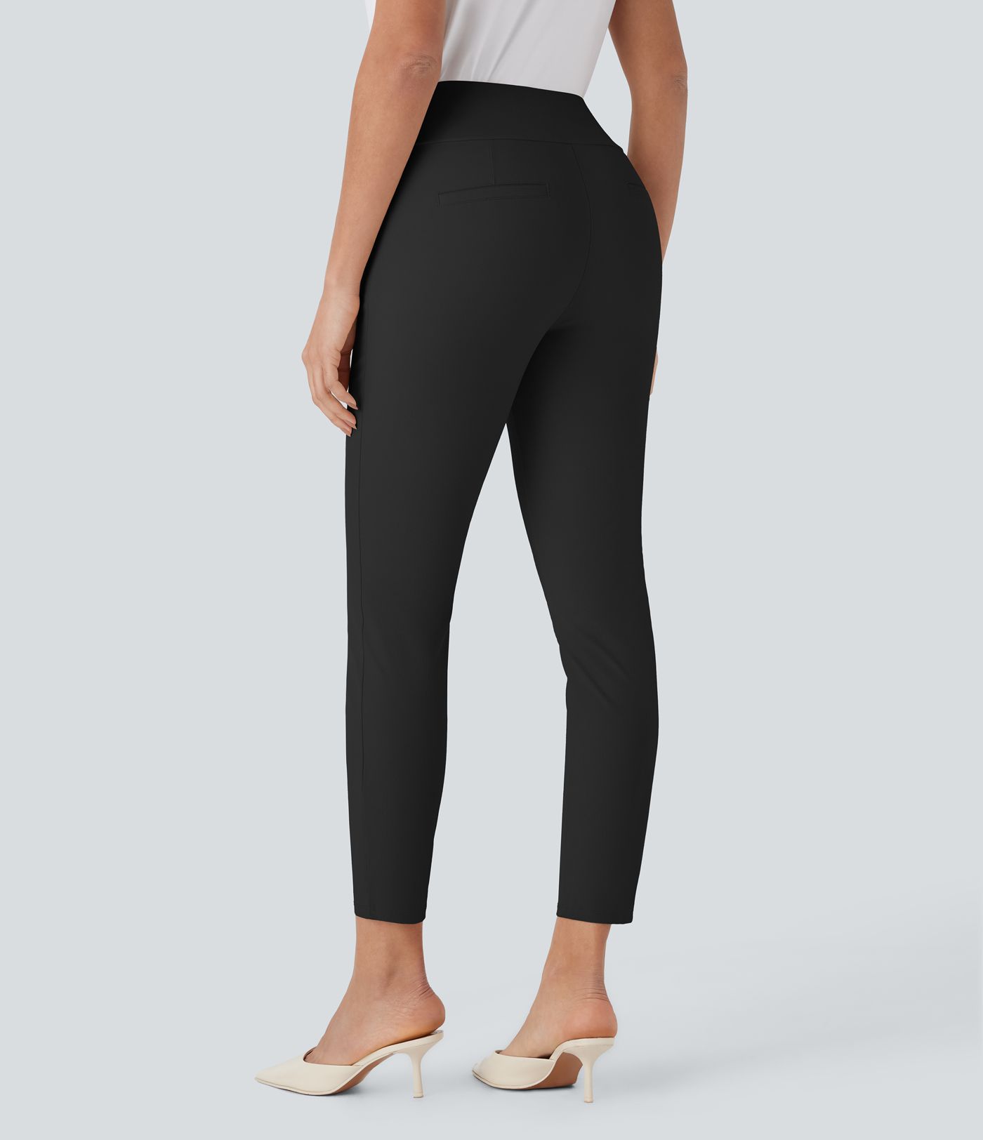 High Waisted Skinny Tapered Work Pants