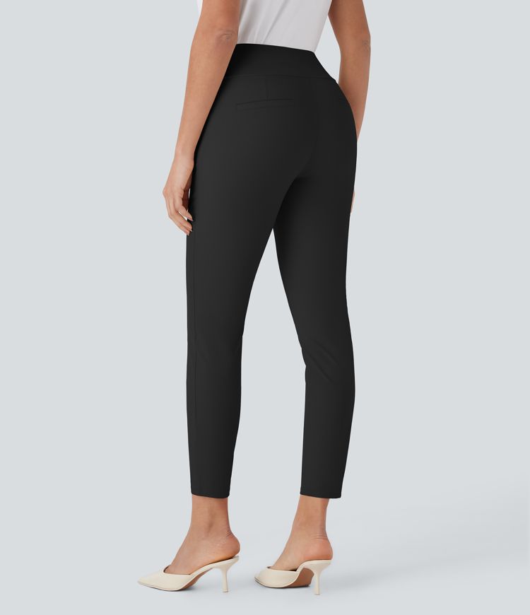 High Waisted Skinny Tapered Work Pants