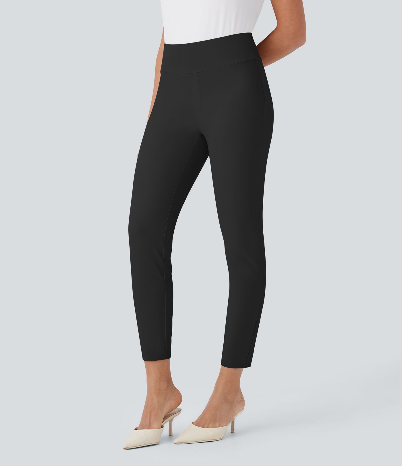 High Waisted Skinny Tapered Work Pants