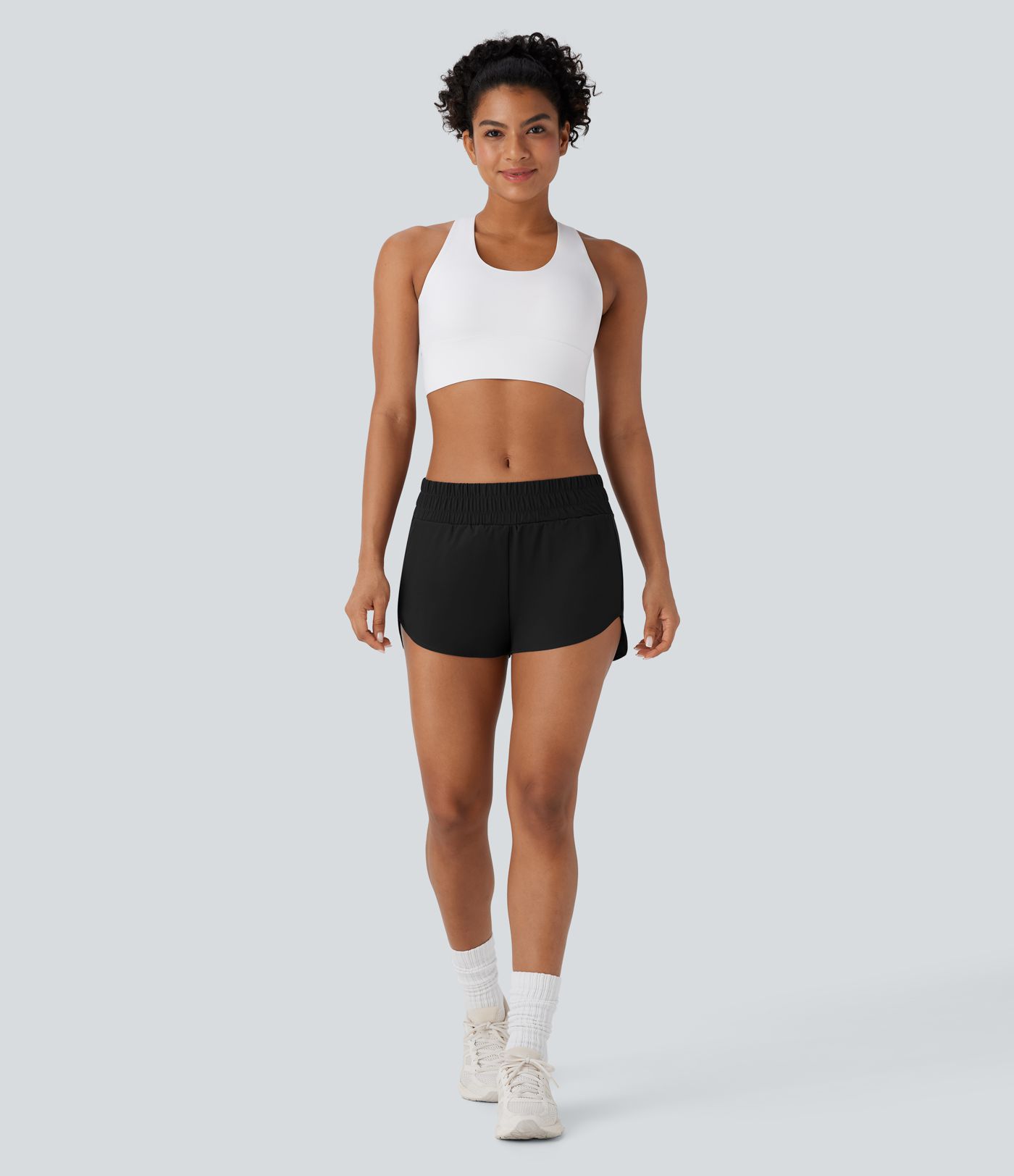 Pantalón corto Breezeful™ correr tiro bajo múltiple bolsillo 2 en 1 dobladillo curvo secado rápido 6.3cm