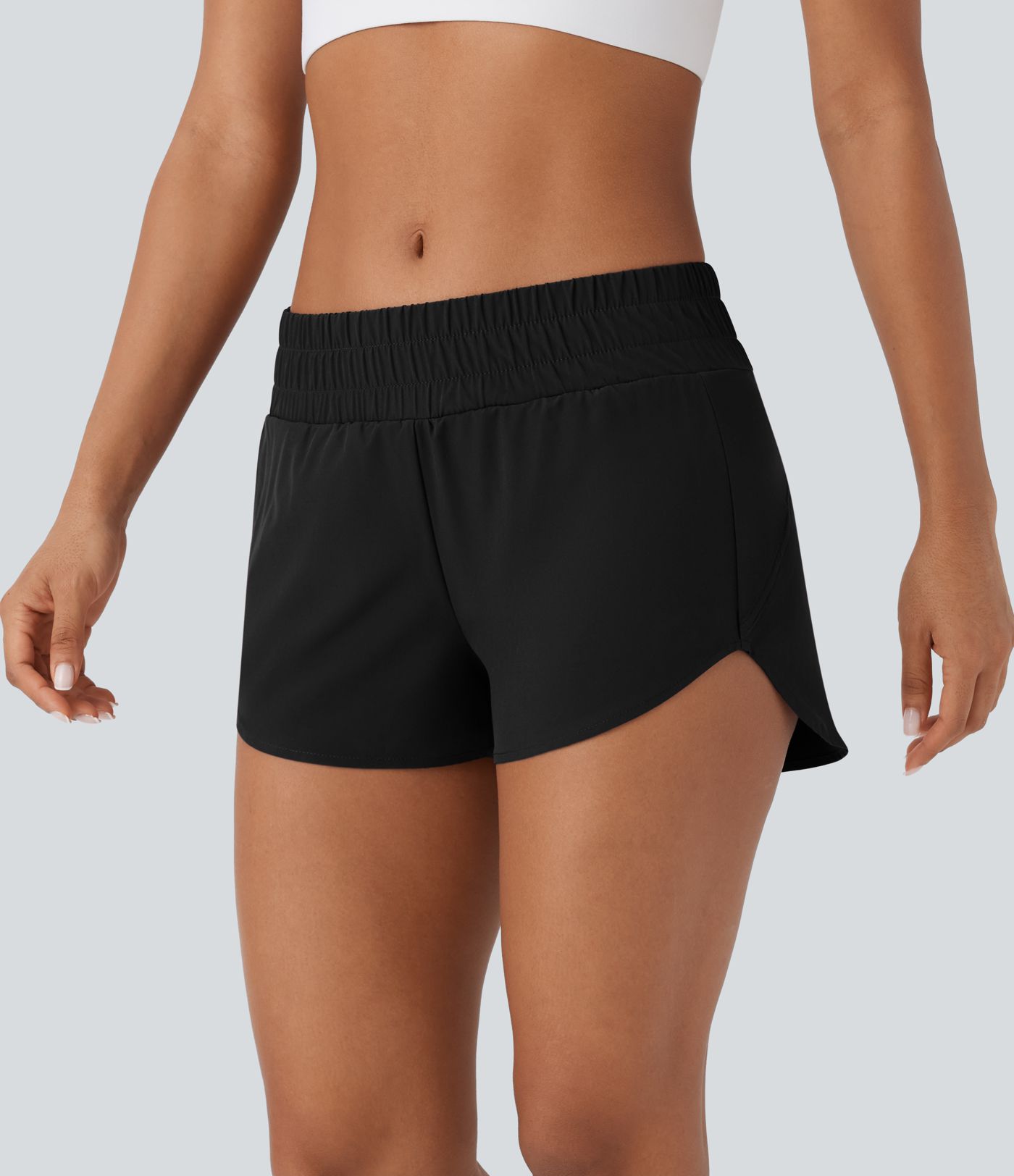 Pantalón corto Breezeful™ correr tiro bajo múltiple bolsillo 2 en 1 dobladillo curvo secado rápido 6.3cm