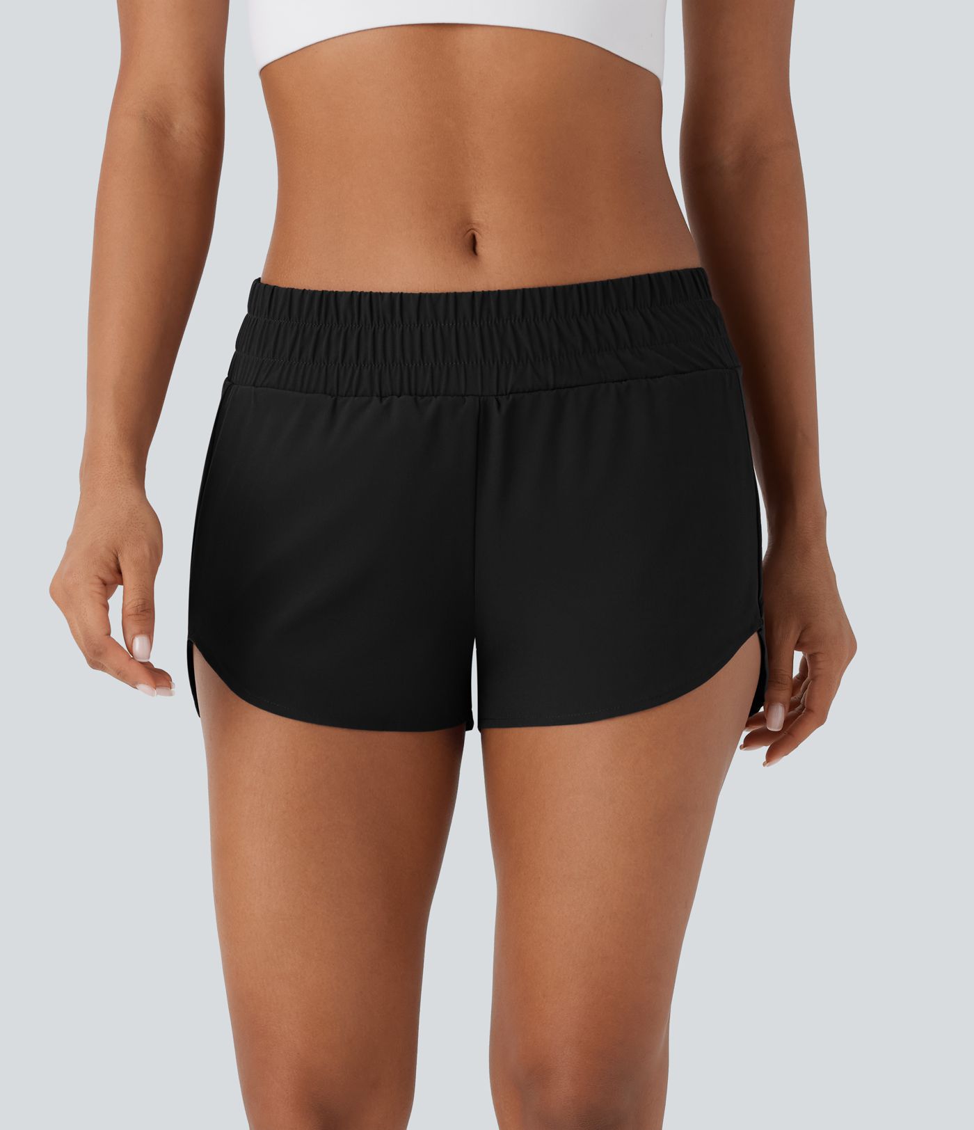 Pantalón corto Breezeful™ correr tiro bajo múltiple bolsillo 2 en 1 dobladillo curvo secado rápido 6.3cm