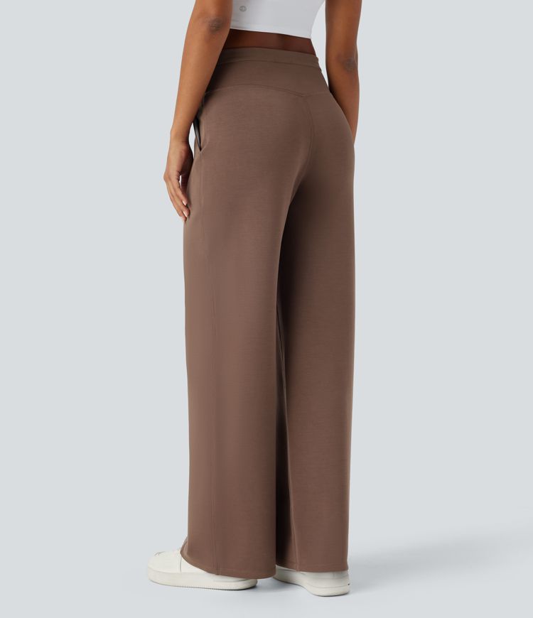 Pantalon décontracté SpacerTek™ taille haute, jambe large en V avec poches