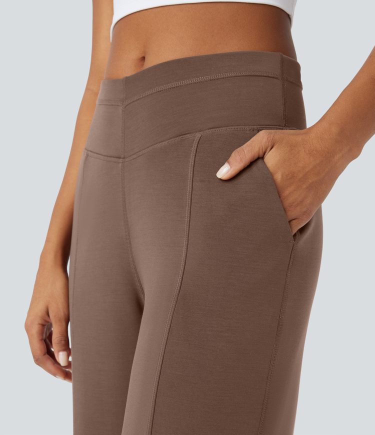 Pantalon décontracté SpacerTek™ taille haute, jambe large en V avec poches
