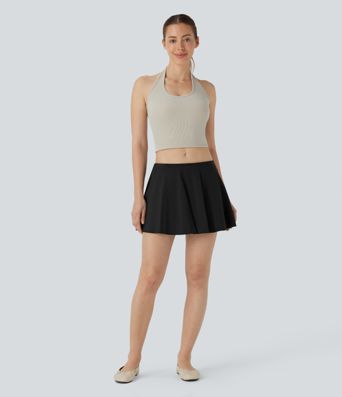 SoftlyZero™ Airy Low Rise 2-in-1 Pocket Cool Touch A Line Mini Casual Skirt-UPF50+