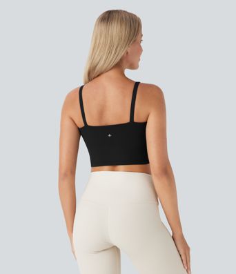 SoftlyZero™ Plush Basic Padded Cropped Running Cami Top D-F Cups