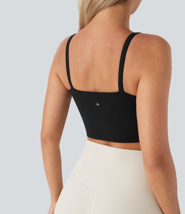 SoftlyZero™ Plush Basic Padded Cropped Running Cami Top D-F Cups