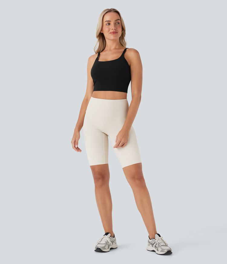 SoftlyZero™ Plush Basic Padded Cropped Running Cami Top D-F Cups