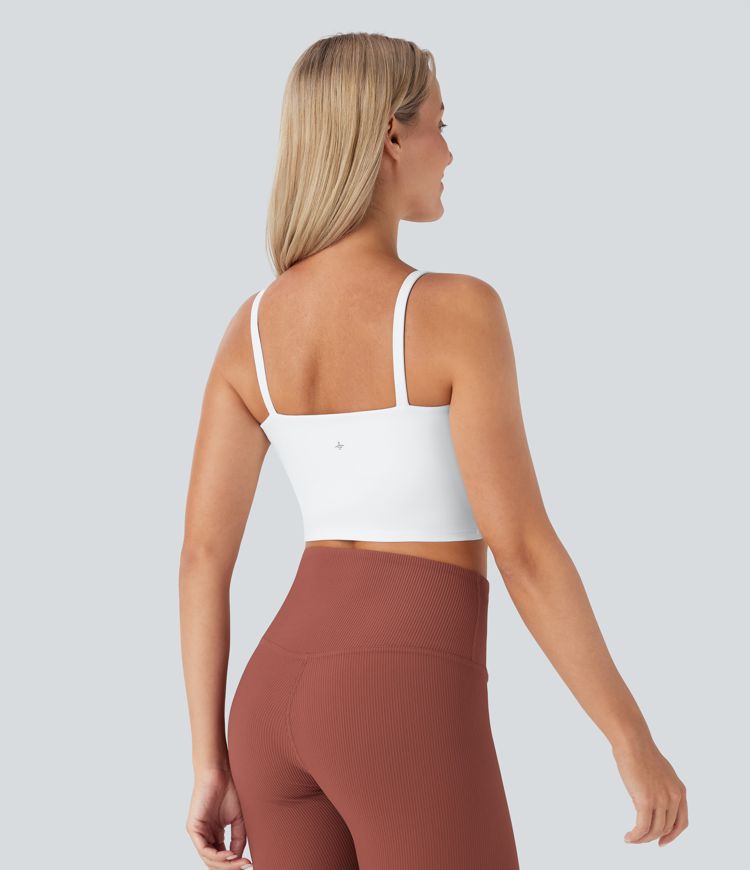 SoftlyZero™ Plush Basic Padded Cropped Running Cami Top D-F Cups