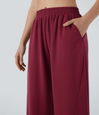 Mid Rise Pocket Barrel Leg Casual Pants