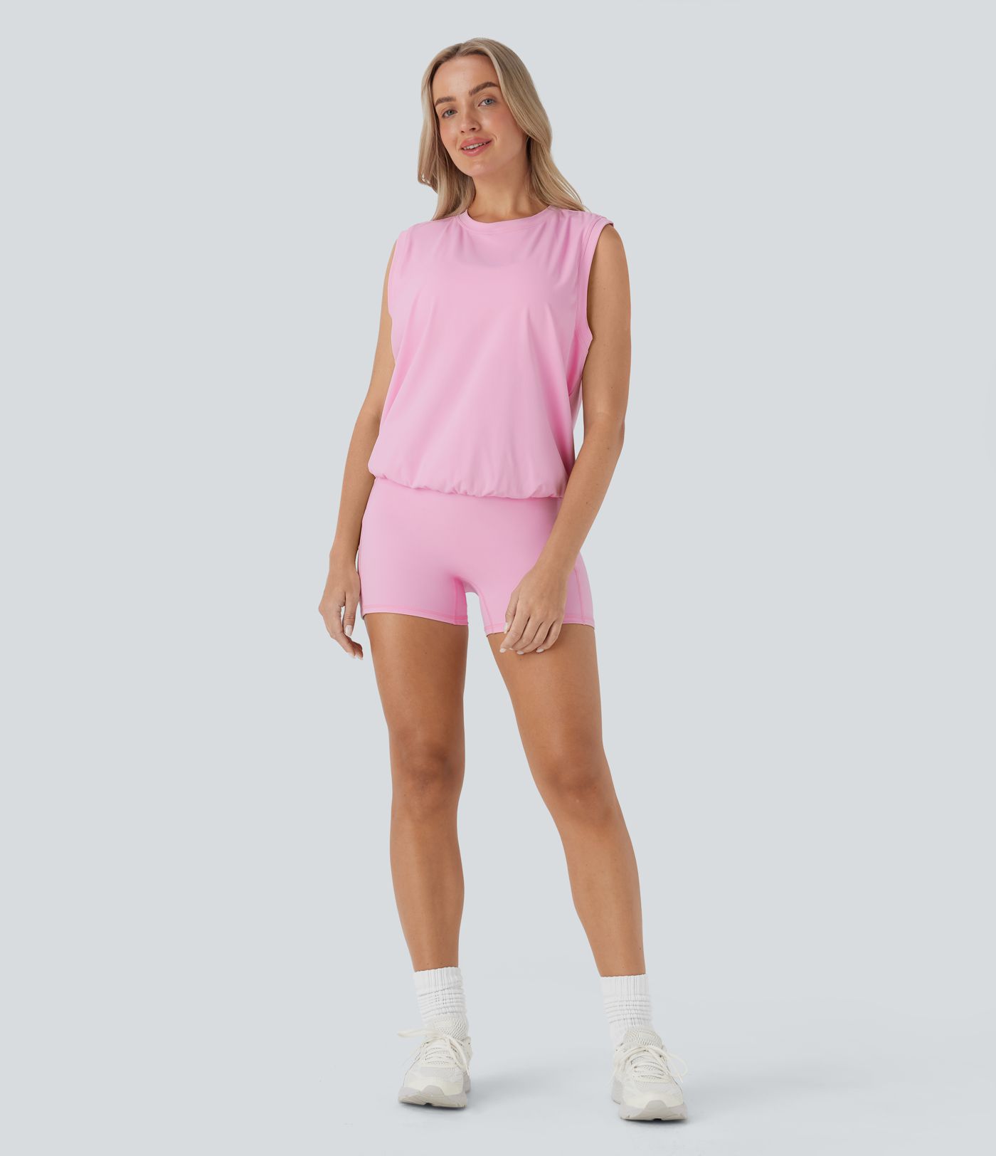 Bolsa de ioga SoftlyZero™ com contas, decote redondo, sem mangas, com compartimentos - toque refrescante, proteção UPF50+