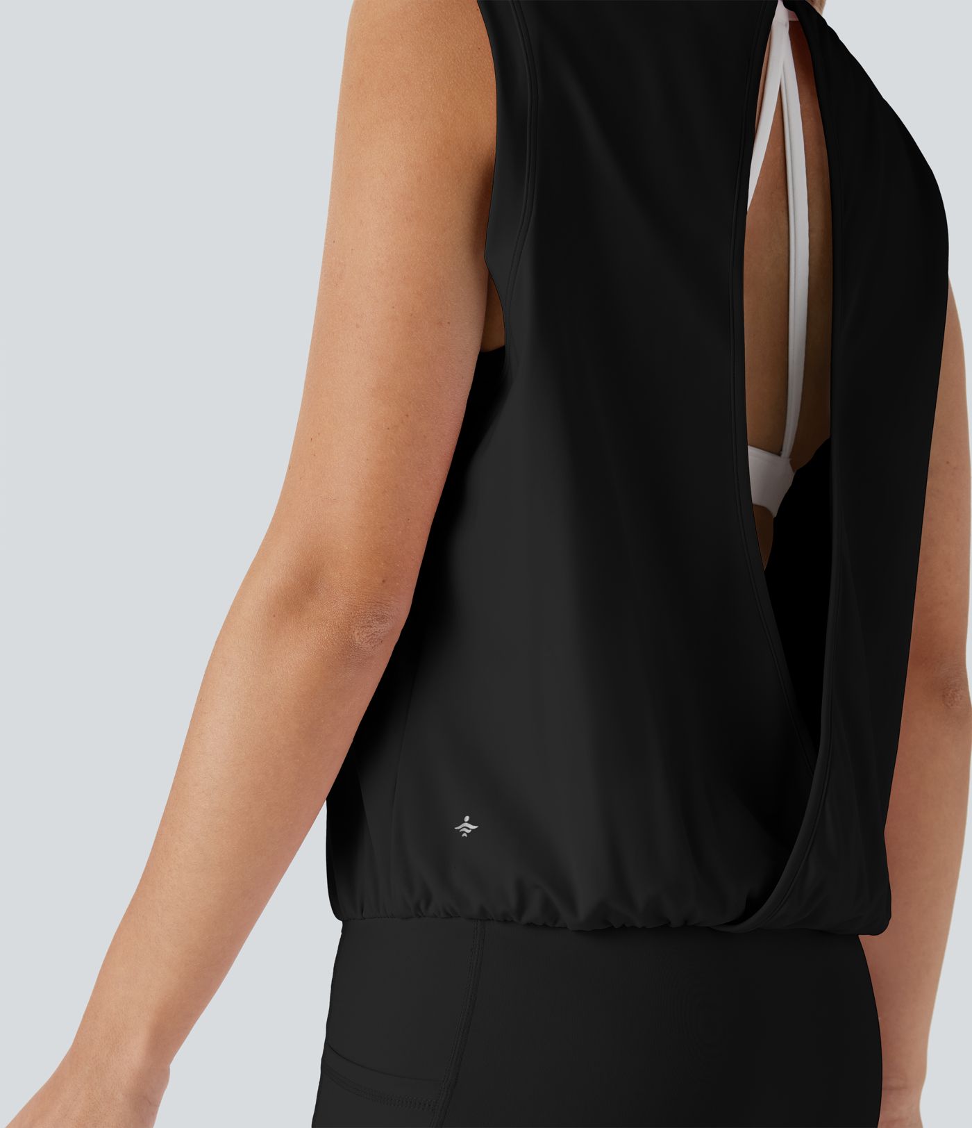 SoftlyZero™ Airy Round Neck Sleeveless Pocket Cool Touch Yoga Jumpsuit-UPF50+