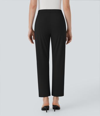 Pantalon de travail élégant à queue haute, coupe fuselée, effet rafraîchissant, avec poches